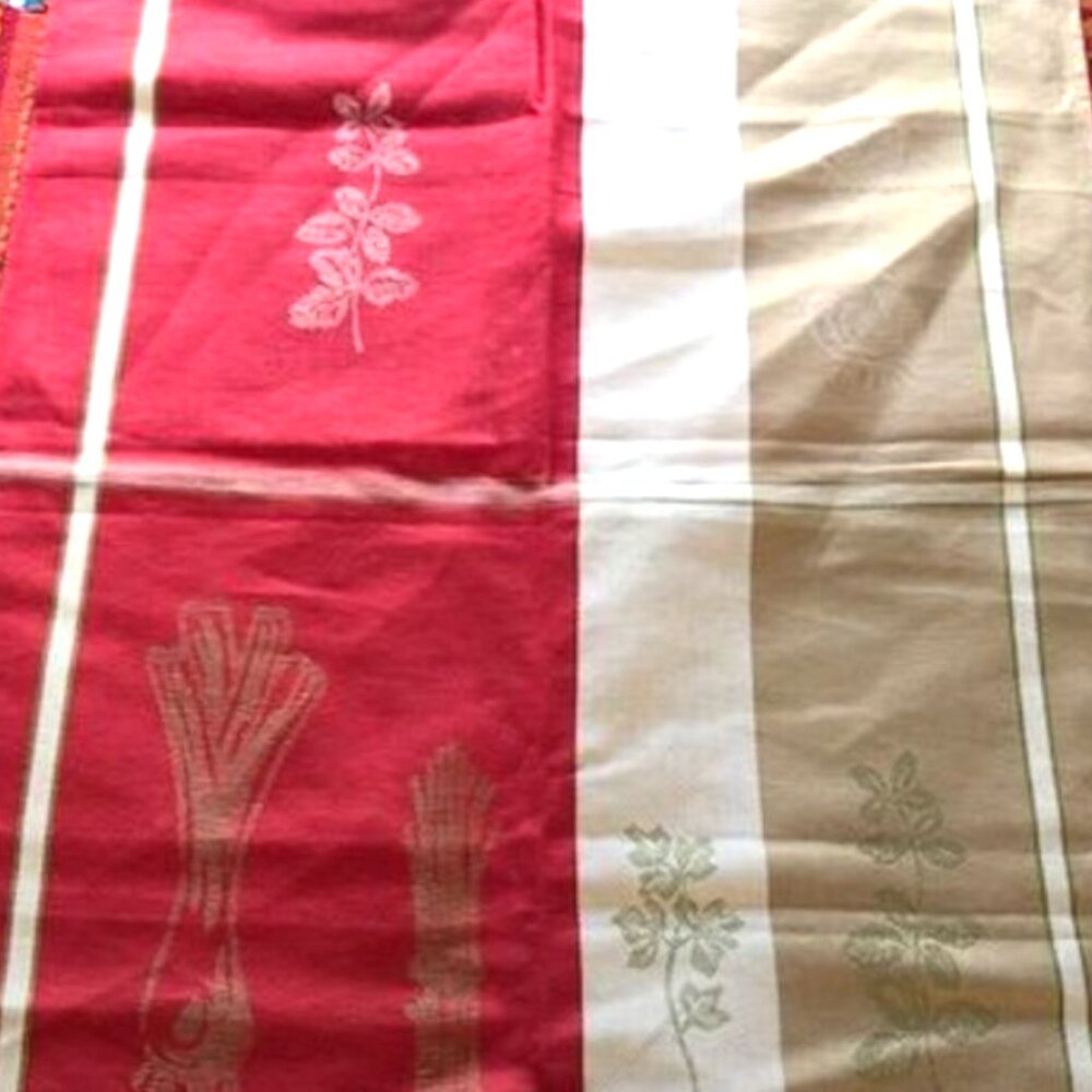 Set of  3 Jean De Luz Linen /Cotton Kitchen Towels